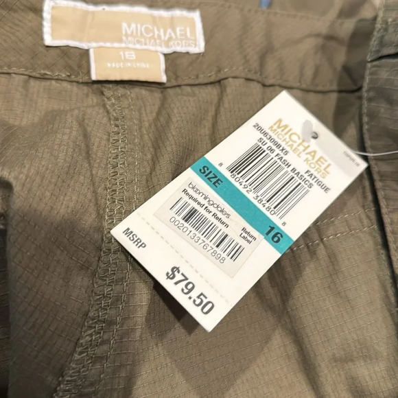 MICHAEL Michael Kors olive technical fabric lightweight cargo pants New with tag - Picture 7 of 7